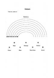 English Worksheet: Paint a rainbow