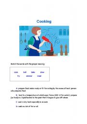 English Worksheet: COOKING VOCABULARY