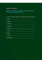 English worksheet: ASSOCIATE