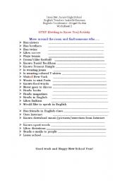 English worksheet: Getting to know you activity