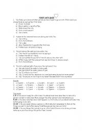 English Worksheet: First date quiz