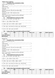 English worksheet: abilities