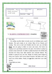 English Worksheet:         FULL -TERM TEST FOR 7TH BASIC EDUCATION