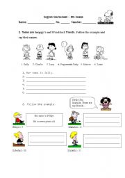 English Worksheet: Name