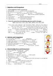 English Worksheet: Adverb/Adjective/Comparison + solution