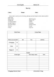 English Worksheet: Hotel English Handout