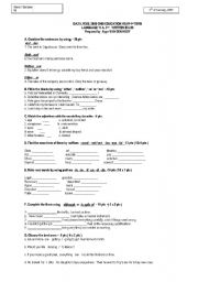 English Worksheet: Pop Quiz 3 for level 11th 
