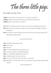 English Worksheet: The Three Little Pigs.