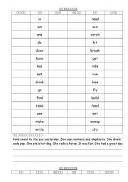 English worksheet: Past Simple Tense (Irregular Verbs)