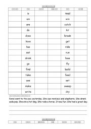 English Worksheet: Past Simple Tense (Irregular Verbs)