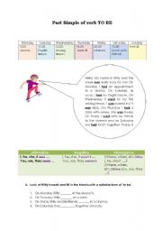 English worksheet: Past Simple of verb to be