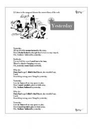 English Worksheet: Song. yesterday from The beatles