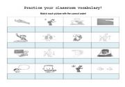 English worksheet: Practice your classroom vocabulary