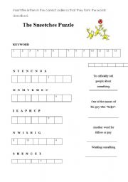 English worksheet: The Sneetches - Puzzle