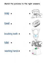 English Worksheet: In the Bathroom