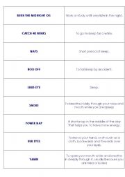 English worksheet: Sleep (Expressions)