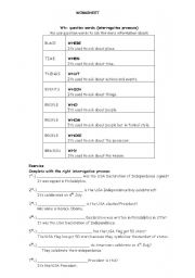 English Worksheet: Wh- question words 