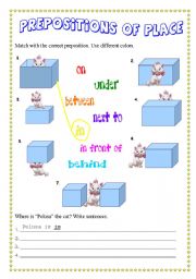 English Worksheet: Prepositions of place