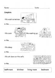 English worksheet: activities we do in the house