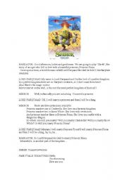 English Worksheet: Shrek mini play