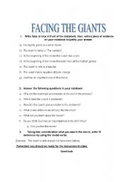 English Worksheet: Facing the giants