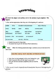 English Worksheet: Inversion