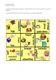 English Worksheet: breakfast puzzle