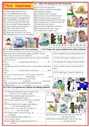 English Worksheet: Third conditional