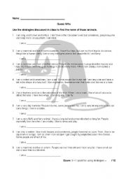 English Worksheet: Reading - Guess the animal