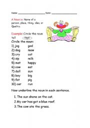 English Worksheet: Nouns