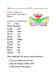 English worksheet: Nouns