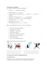 English worksheet: can-cant