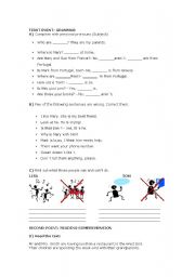 English Worksheet: can-cant