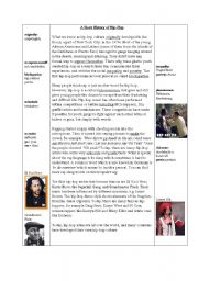 English Worksheet: A Short History of Hip-Hop