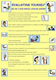 English Worksheet: STUDENTS SELF-EVALUATION SHEET