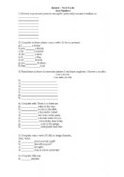 English Worksheet: Review Verb To Be and the Numbers