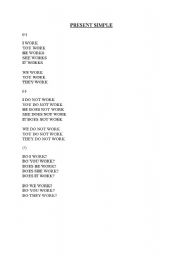 English Worksheet: present simple-form