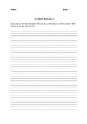 English worksheet: writing paper