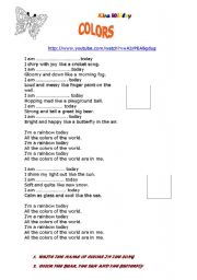 English Worksheet: COLORS  by Kira Willey (song) 