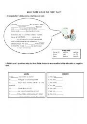 English Worksheet: Do or Does