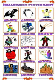 English Worksheet: HALLOWEEN PICTIONARY. PART 1