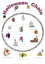 English Worksheet: HALLOWEEN CHAIN