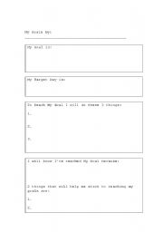 English Worksheet: My Goals