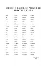 English Worksheet: singular & plural