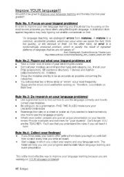 English Worksheet: Improve your  personal language errors