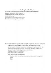English Worksheet: Printable Auxiliary Verb Guide