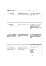English worksheet: Addition Strategy Quiz