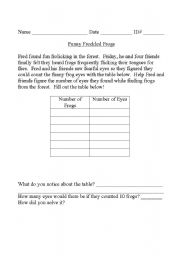 English worksheet: Funny Freckled Frogs