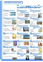 English Worksheet: Israel-Quiz