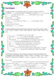 English Worksheet: Simple Past exercises